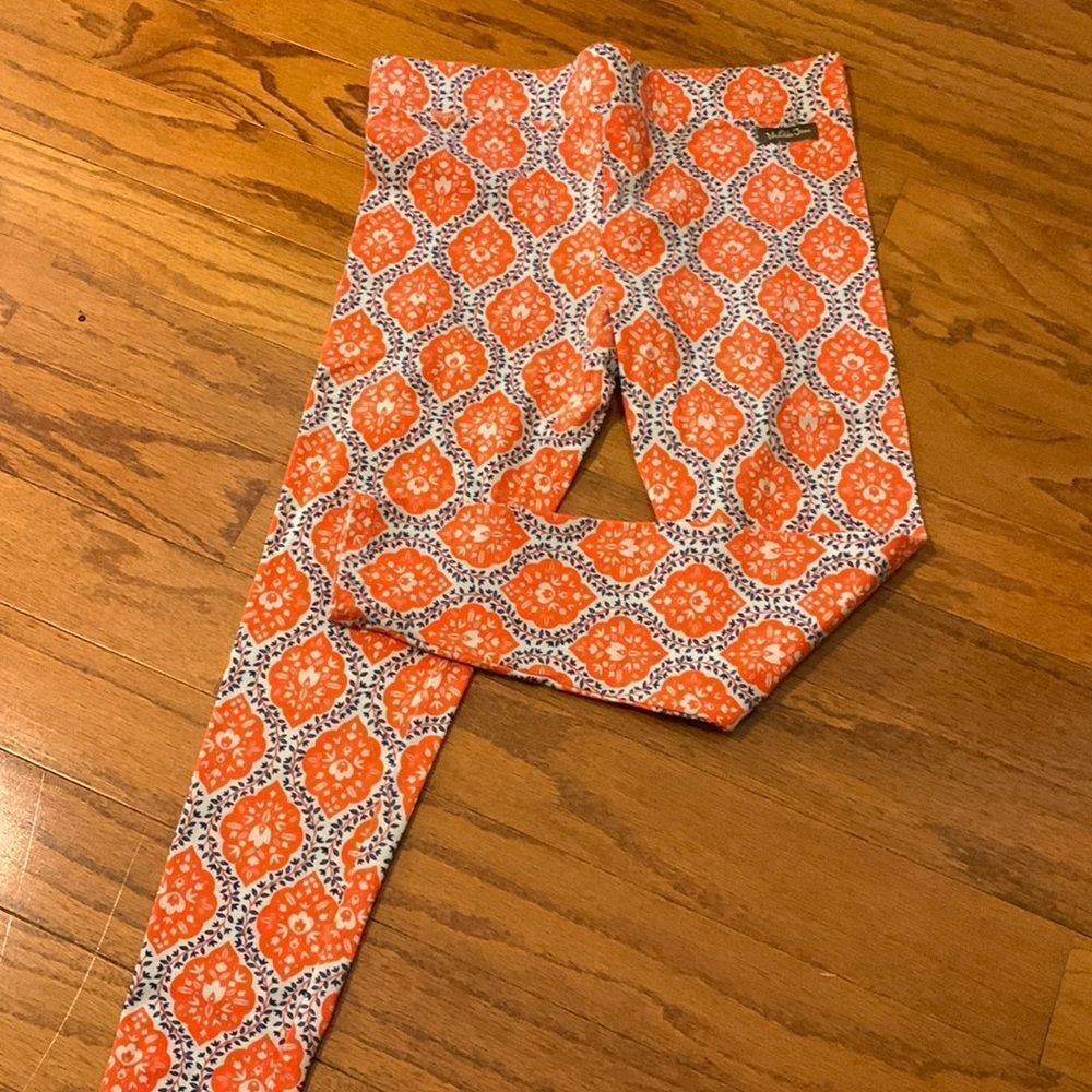 Matilda Jane size extra small leggings Orange, blue and white